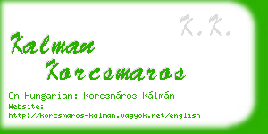 kalman korcsmaros business card